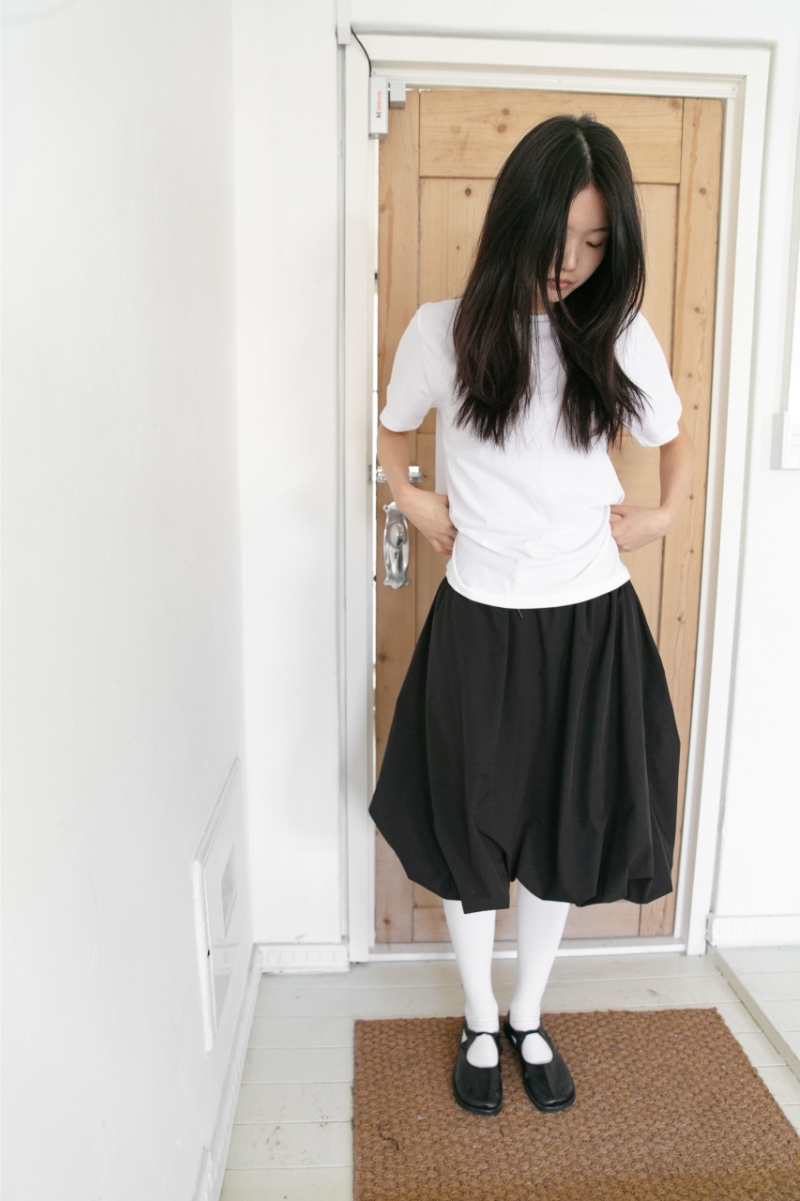 OMUSUHI pumpkin banding midi skirt(3colors)