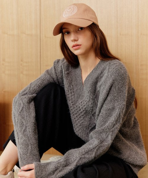 Charcoal Tilda V-neck Knitwear / CHARCOAL TILDA VNECK KNIT