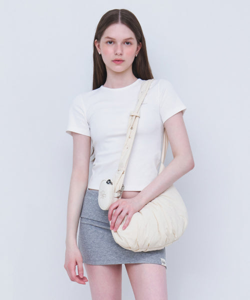 Circle Logo Padded Hobo Bag_CREAM