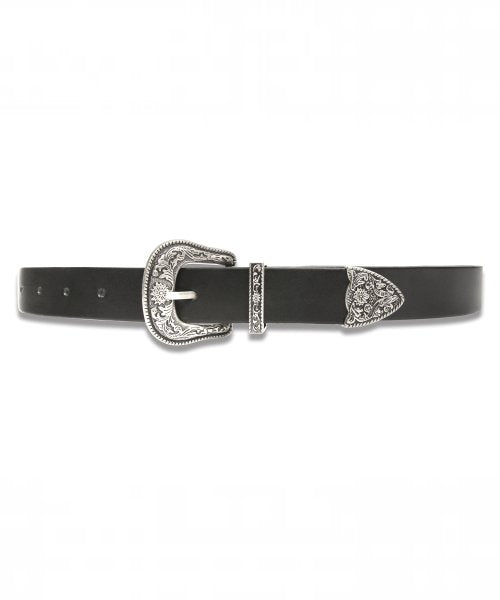 DOFFSEPT Flower Western cowhide belt in Black - Size & Reviews | MUSINSA