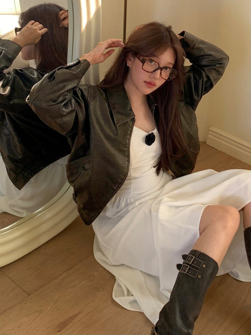 NOTTINGHILL Washing Leather Bomber (Nottinghill)_DARK BROWN