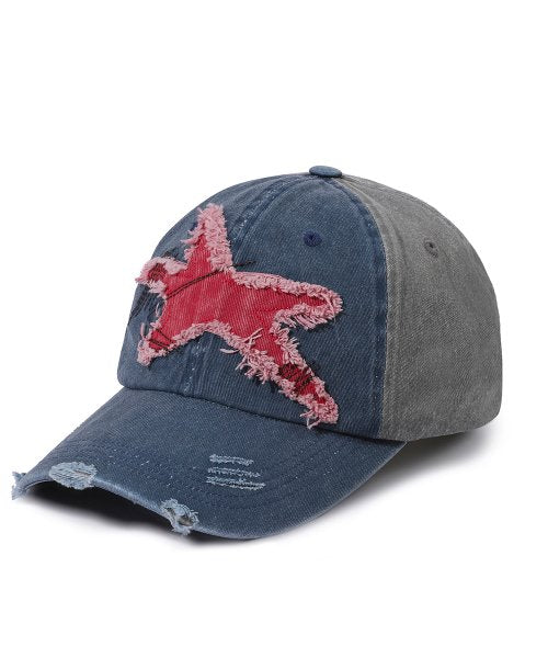 MAINBOOTH Starfish Damage Ball Cap (BLUE) - Size & Reviews | MUSINSA