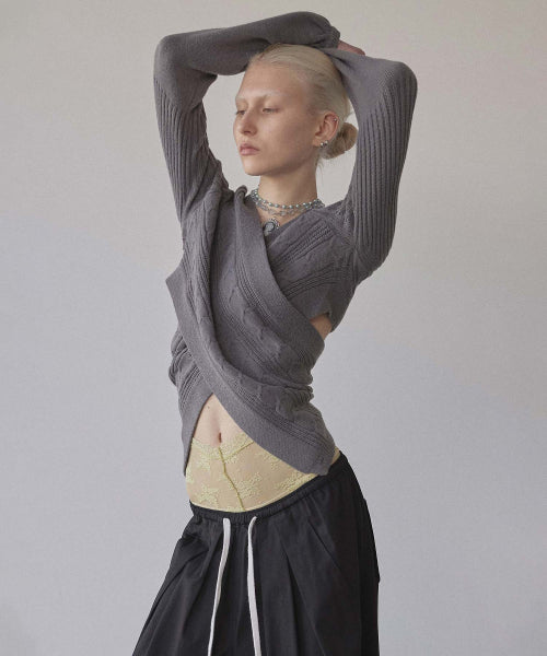 Cable Wrap Shrug Charcoal