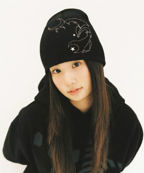 WEBHOUSE Silver Hook Beanie - Black - Size & Reviews | MUSINSA