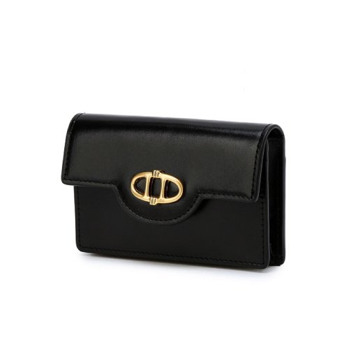 Black Bottalato Leather Business Card Holder AAHO4E351BK