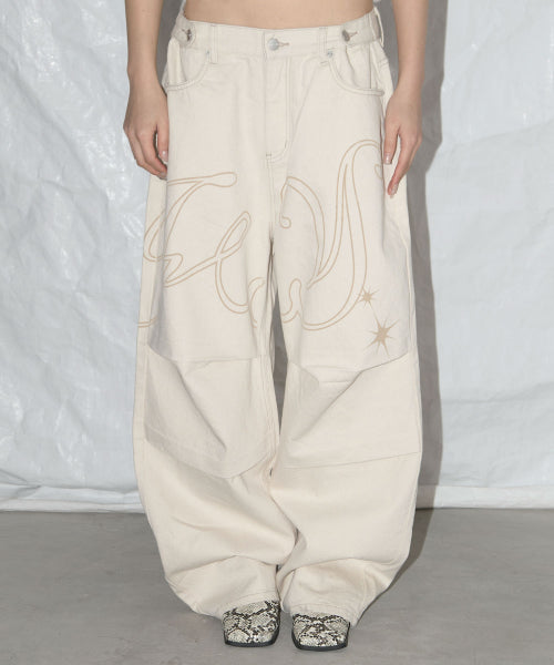 Angel Vintage Washing Pintuck Pants (IVORY) F25QD891