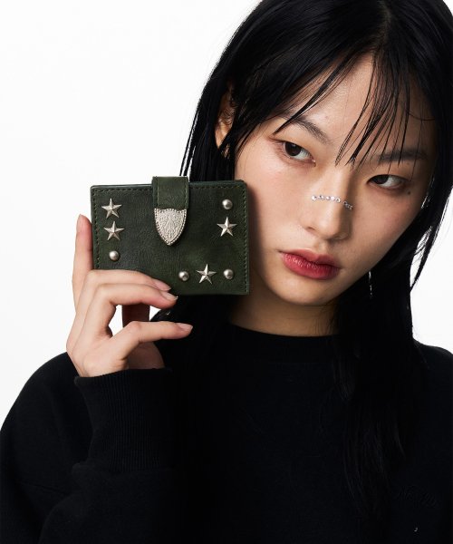 ILLIGO Western Accordion Card Wallet Khaki - Size & Review | MUSINSA