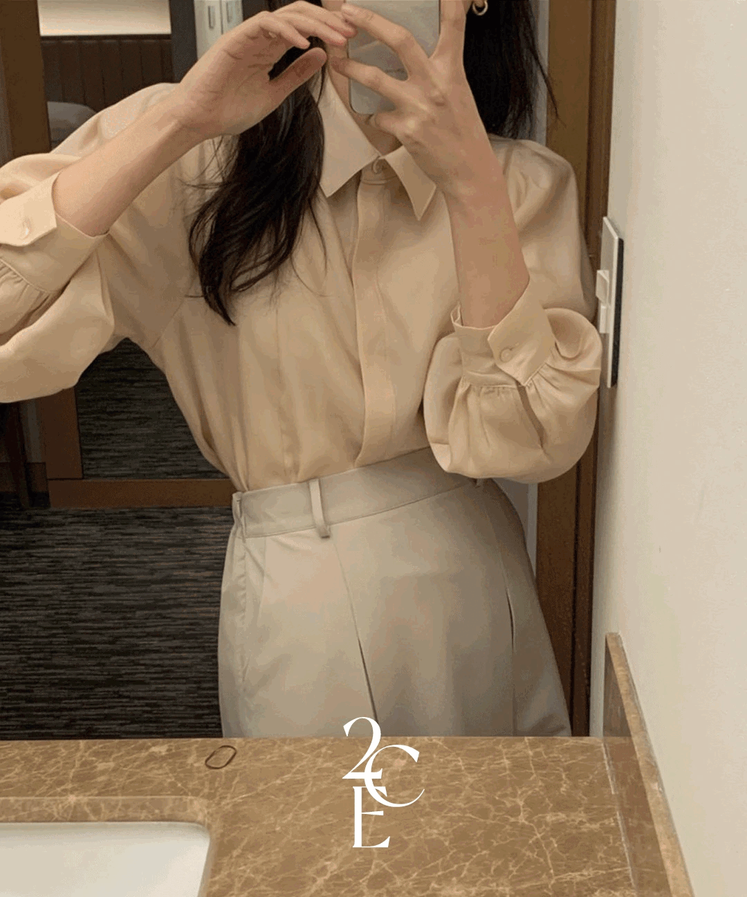 Ishenchi Remit Puff Shirt Blouse (3 colors) Guest Muji Silk Guest Look Blouse