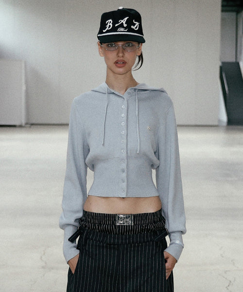 The Pure Button-Up Hooded Cardigan - Light Blue