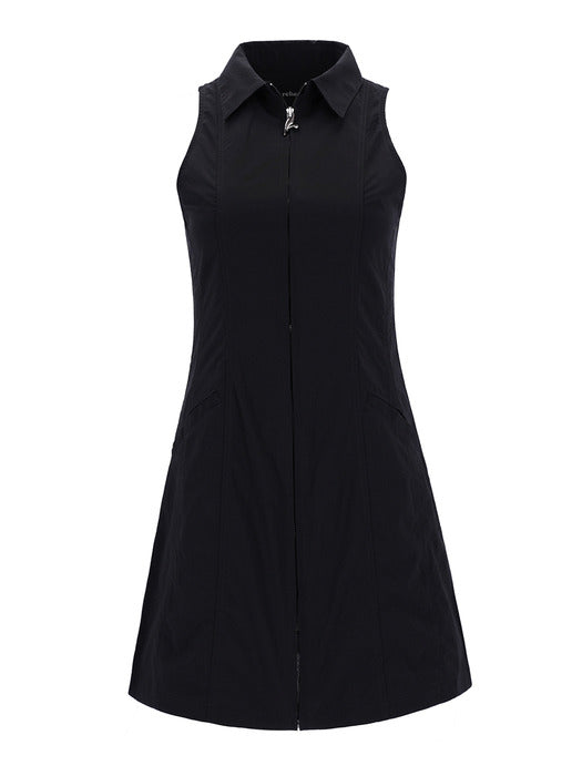 SYMBOL DETAIL SLEEVELESS DRESS_BLACK
