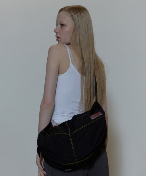 SCULPTOR Contrast Stitch Nylon Duffle Bag Black - Size & Reviews | MUSINSA