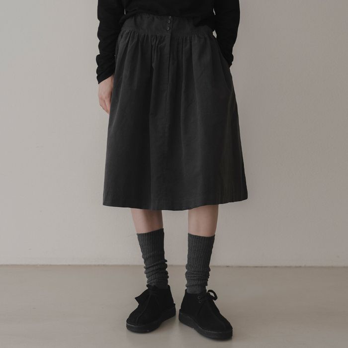 Oat corduroy skirt (charcoal)
