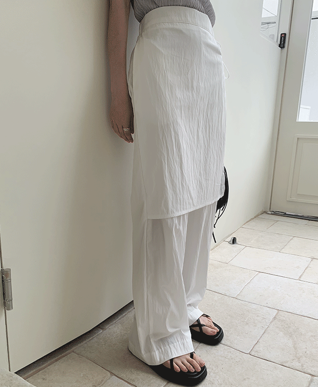 Kinda Beige Chester Layered Wrap Pants (2 colors)