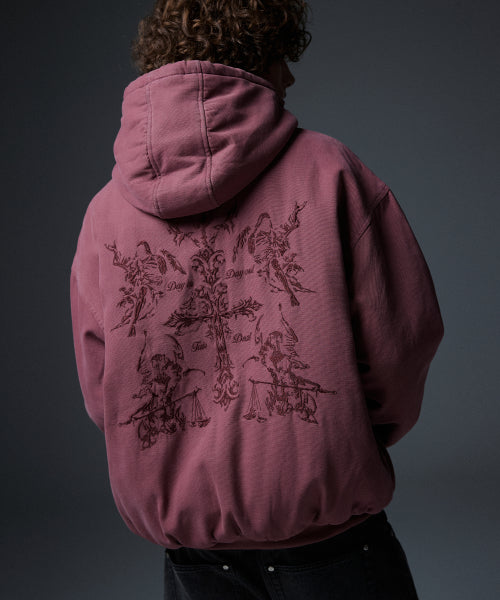 4 Worshippers Oxford Hooded Work Jacket - Pink