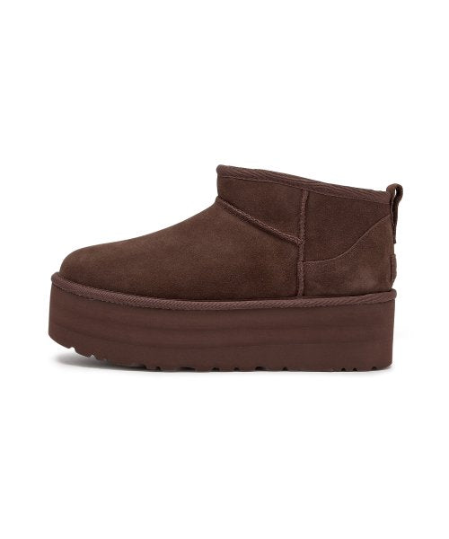 Suede Leather Mini Platform Boots (Classic Ultra Mini Platform) W-Burnt Cedar / 1135092BCDR
