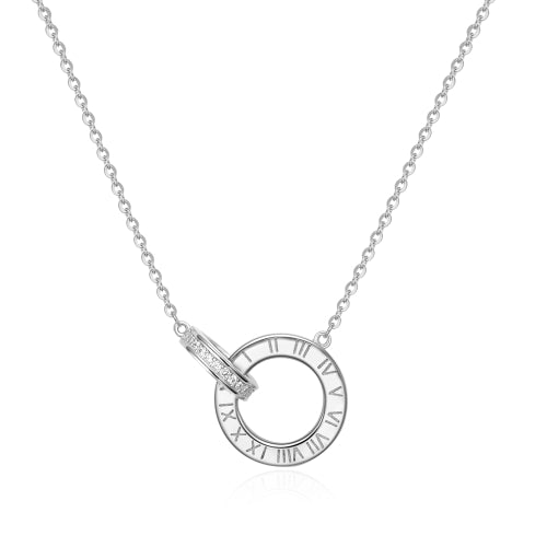 JSP-0005 silver925 two-ring necklace
