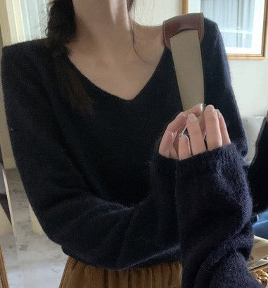 London Platte Mellounger Alpha V-Nit Angolan Knit Fall Wool Hairdresser Knitwear