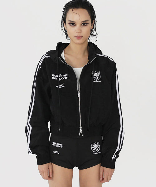 BADBLOOD ADS Vintage Hood Track Jacket - Black - Size & Reviews | MUSINSA