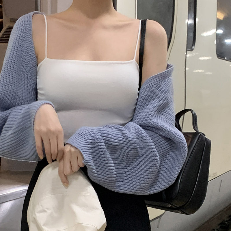 Artrans (Additional size L) 🚚 Shipment per part exceeding 55,000 KRW ✨ Plain square shirring cropped pad Cap embedded strap sleeveless cap sleeveless Bra cap sleeveless Tube top ts3327 chubby