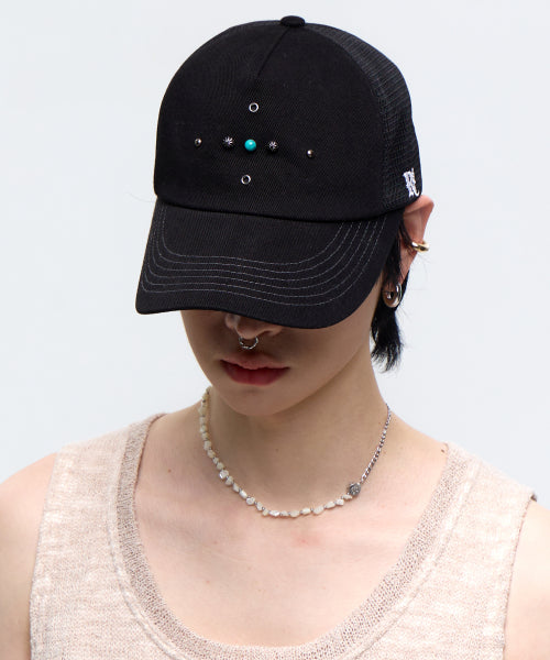 RSSC WESTERN RIVET MESH CAP - BLACK - SIZE & LATE | MUSINSA