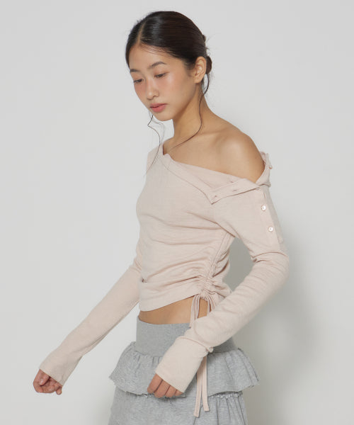 NATALlE SIDE BUTTON OFF-SHOULDER
