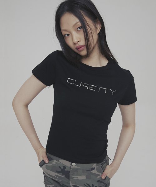 CURETTY C LOGO CONVEX T-SHIRT_BLACK - Size & Reviews | MUSINSA