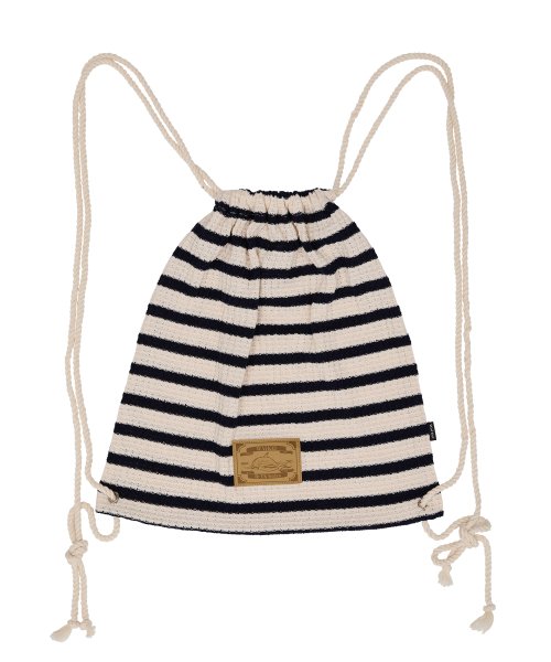 WAIKEI Stripe Knit String Bag White - Size & Reviews | MUSINSA