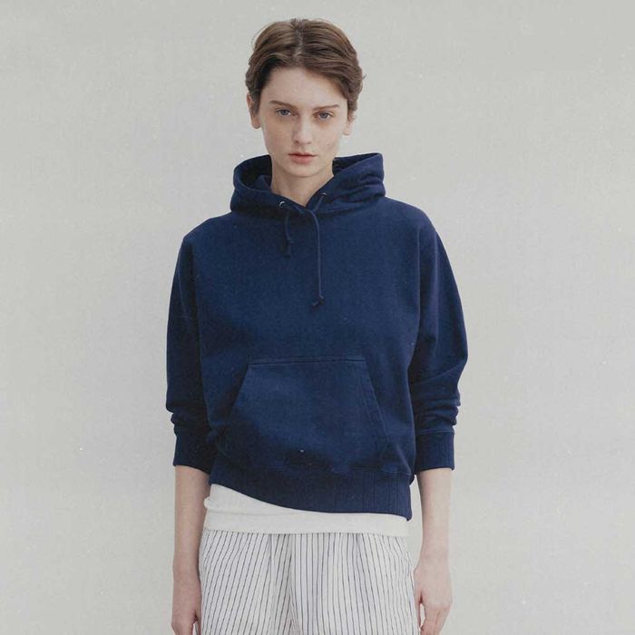 Heritage cotton hoodie (Washed navy)