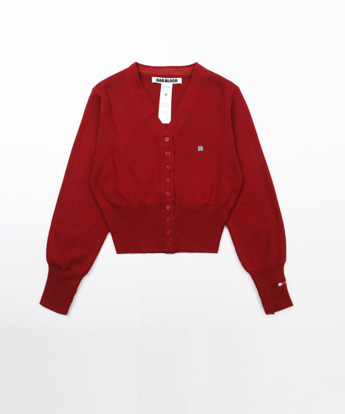 BADBLOOD The Pure V-neck Cardigan - Red - Size & Reviews | MUSINSA