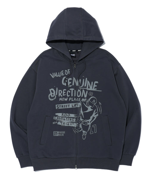 Gen. Direction Hoodie Zip-Up CHARCOAL (MP1TU061-075)