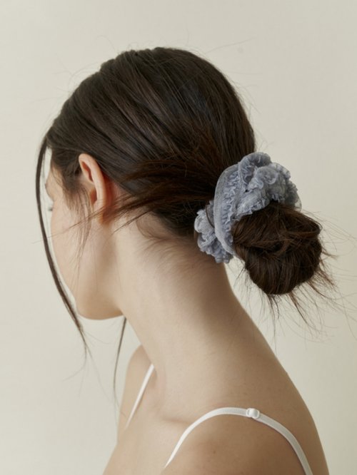 KINDABABY lace flower pop scrunch (indi blue) - Review | MUSINSA