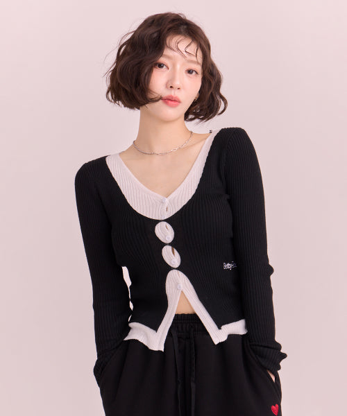 Betty Boop Layered Cut-Out Knitwear_Black
