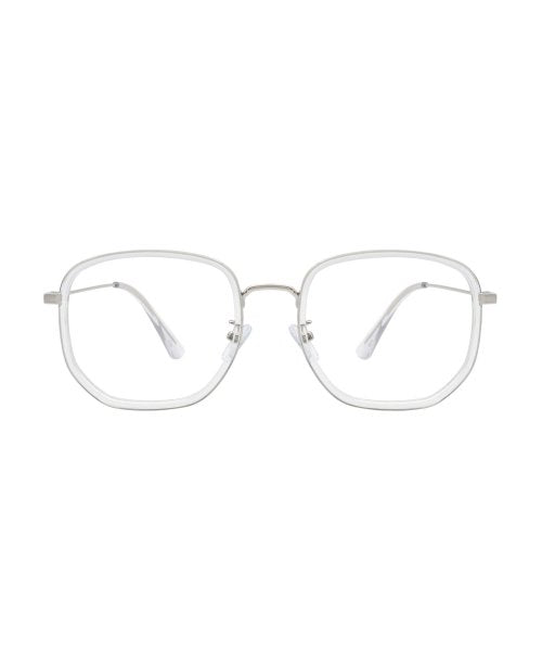 Poetic CRYSTAL SILVER oversized combination horn-rimmed glasses