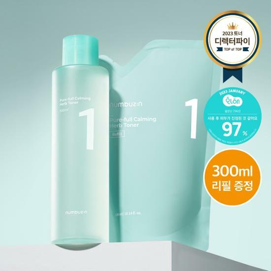 Numbers In No. 1 Soothing Clear Toner 300ml Refill Set (+300ml Free)