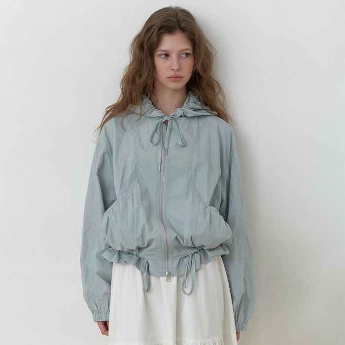 A HOODED WINDBREAKER JACKET_LIGHT BLUE
