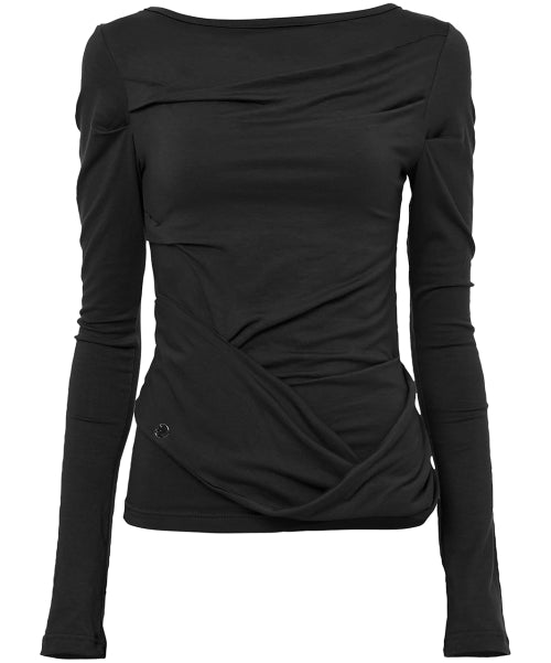 FLAREUP Drape Layered Long Sleeve (FL-128_Black) - Size & Reviews | MUSINSA