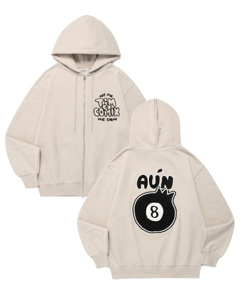 TIMCOMIX BOUCLE 8 BALL HOODIE ZIP UP GREIGE - Size & Reviews | MUSINSA