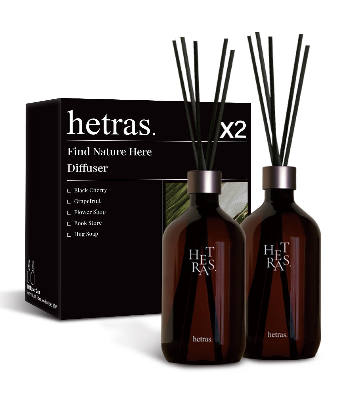 Hetras (1+1) Large Capacity 500 ml Premium Diffuser + Gift Box + Lead Stick