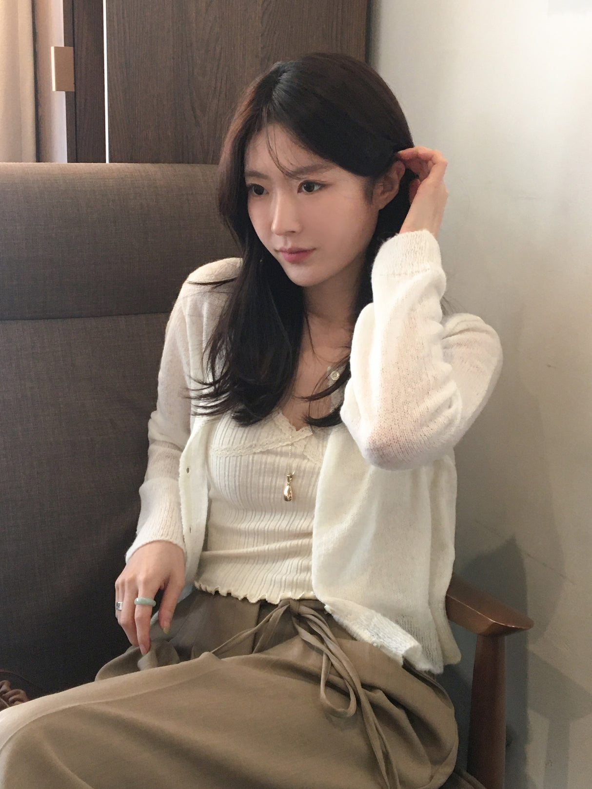 Le Bonair Sophie Round Mohair Cardigan cd (3 colors)