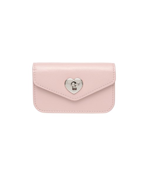 Heart Rock Compact Business Card Wallet Baby Pink