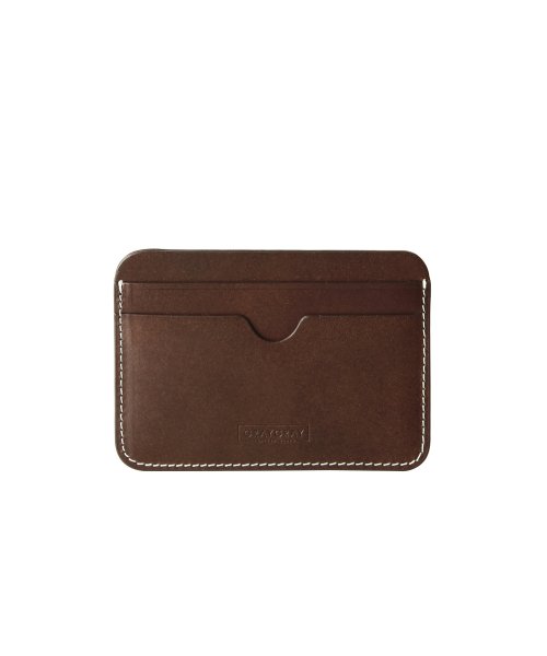 Italian Vegetable Pebble Card Wallet Dark Brown