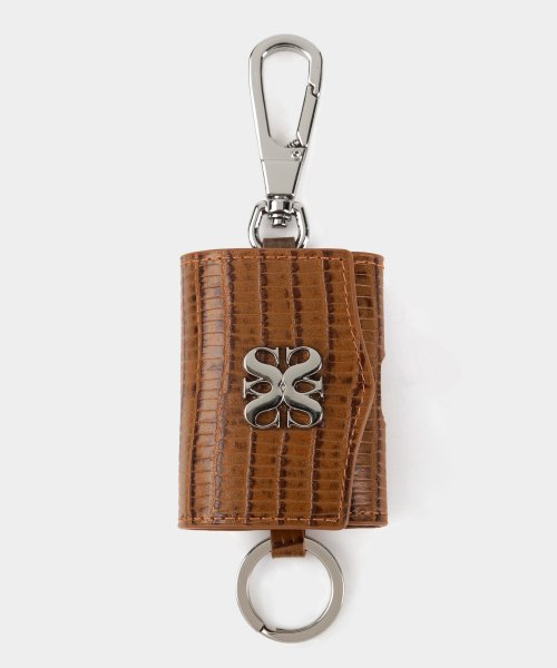 Setter Keyring Leather AirPods Case Python Brown