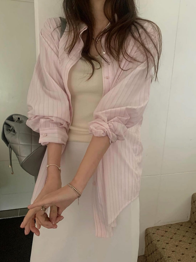 Uirmui pyt pretty ting pomé striped overfit shirt 1 color
