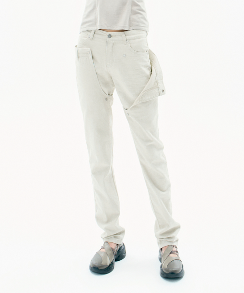 OJOS Detachable Button Denim Pants / Beige - Size & Late | Musinsa