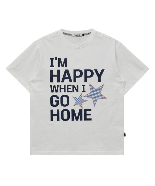 I am HAPPY Short-sleeved T-shirt white