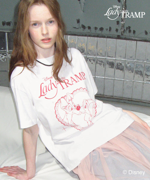 RONRON HEART LADY AND THE TRAMP BASIC FIT T SHIRT WHITE - Size & Review | MUSINSA