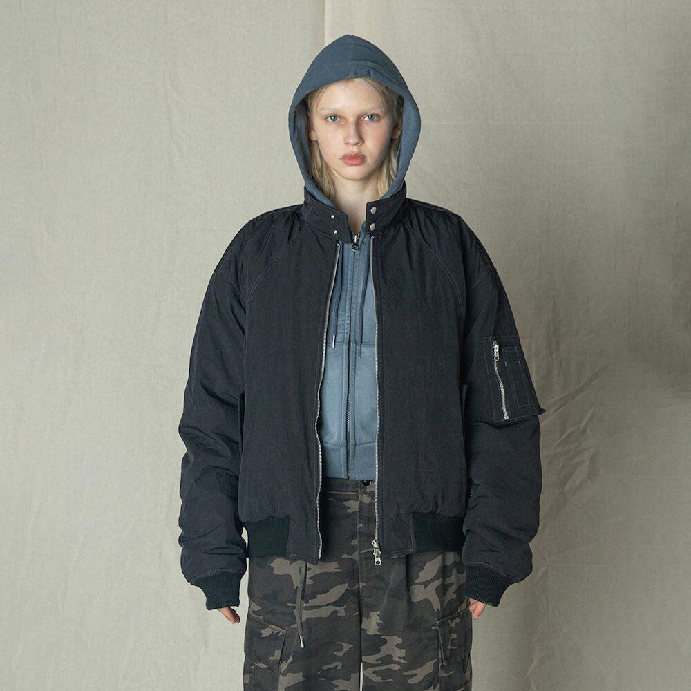 Padding Stand Collar Ma1 Jumper Black (MS5139A155)