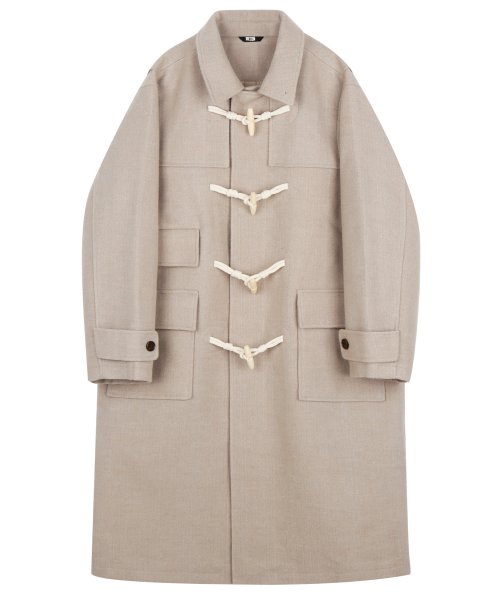 Unisex Balmacaan Duffle Long Coat (Beige)