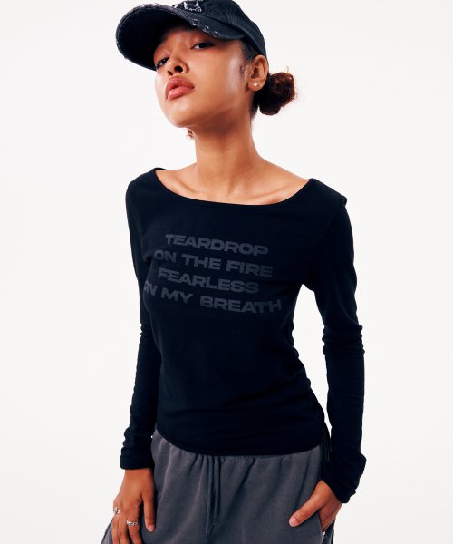 Lettering Slim L/S Tee [Black]