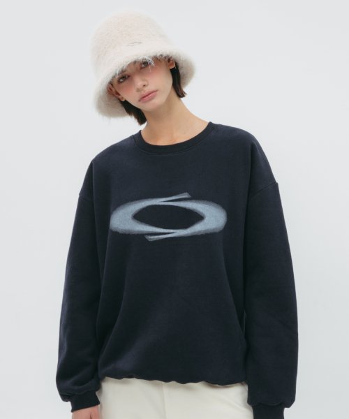 NOI1132 [Fleece Lined] Graphic Logo Sweatshirt (Navy)